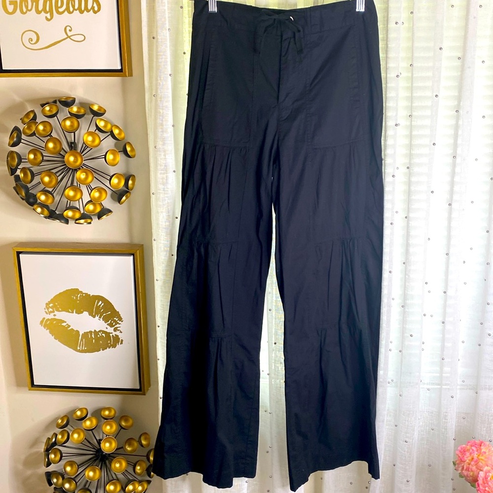 Black wide legged summer pants